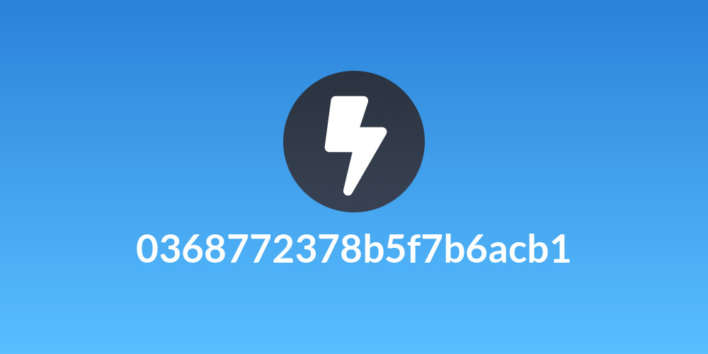 0368772378b5f7b6acb1