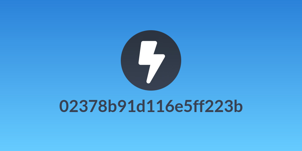 02378b91d116e5ff223b