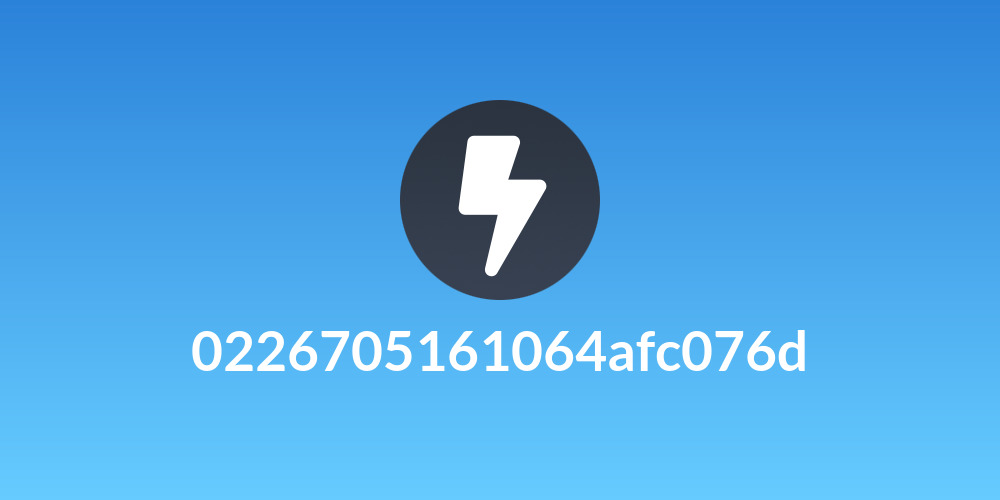 0226705161064afc076d