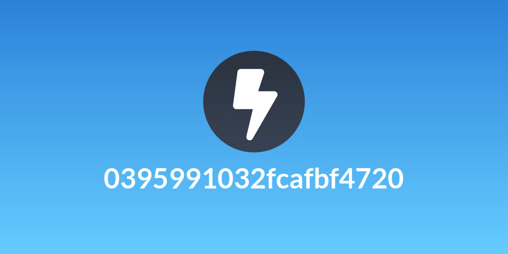 0395991032fcafbf4720