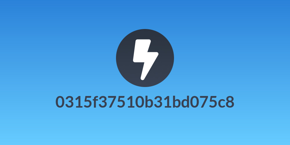 0315f37510b31bd075c8