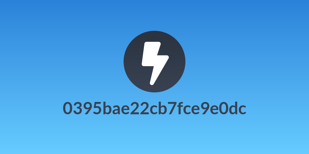 0395bae22cb7fce9e0dc