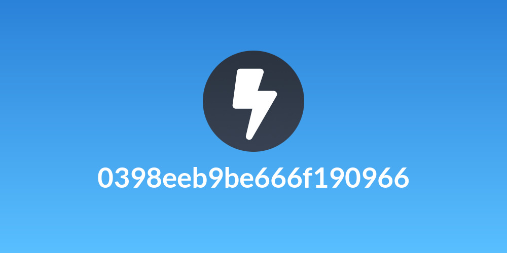 0398eeb9be666f190966