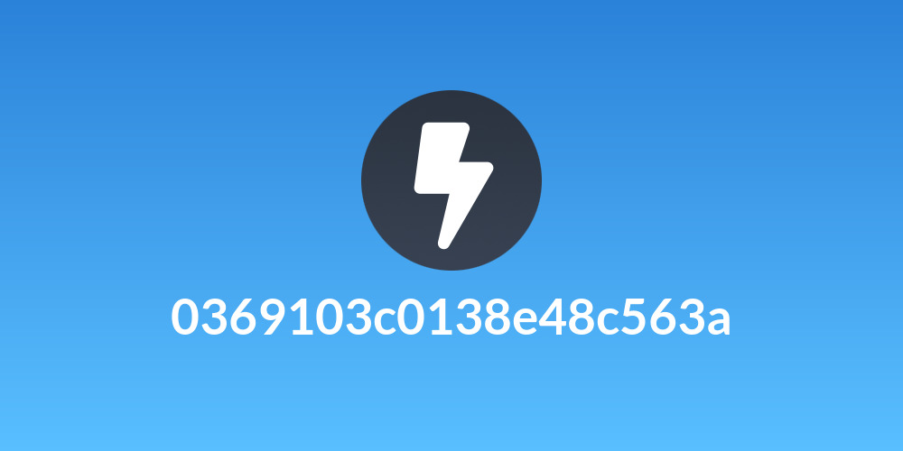 0369103c0138e48c563a