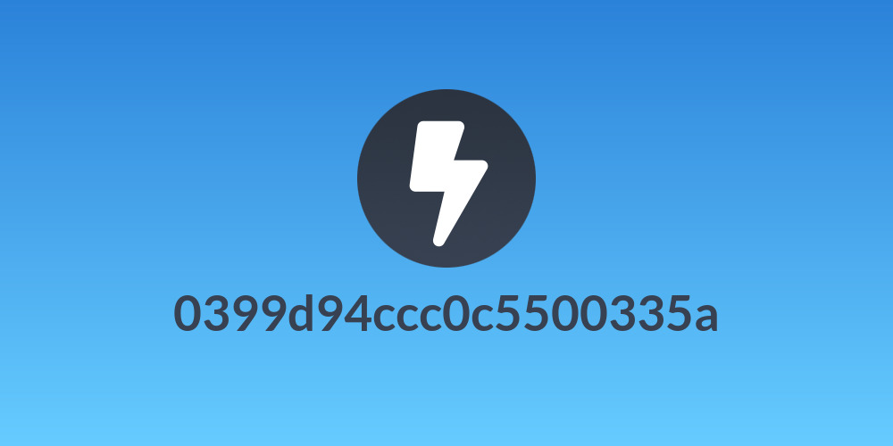 0399d94ccc0c5500335a