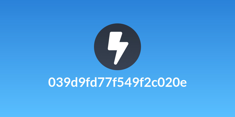 039d9fd77f549f2c020e