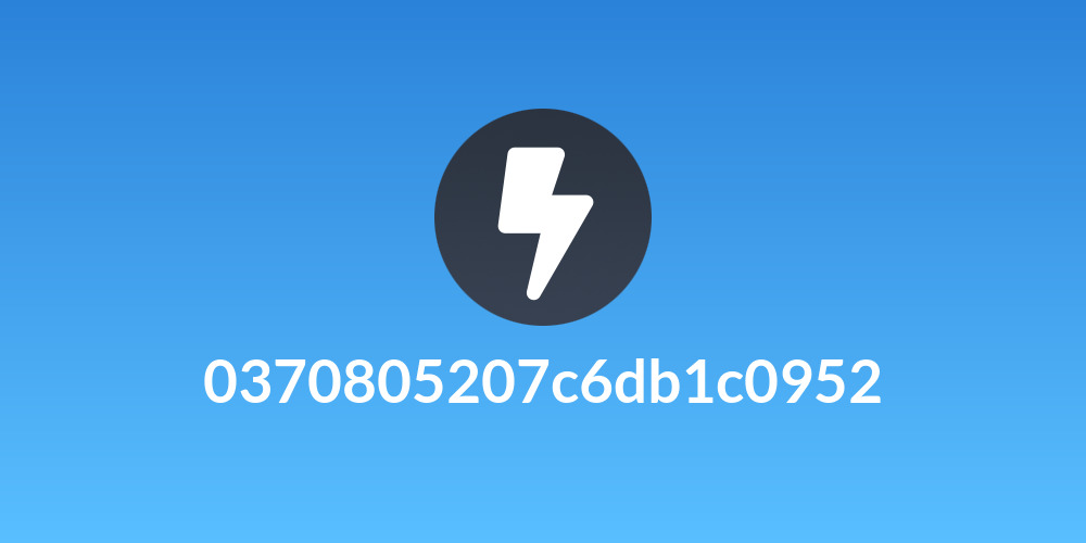 0370805207c6db1c0952