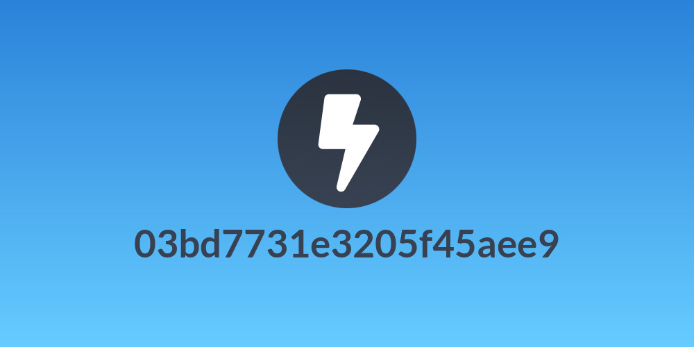 03bd7731e3205f45aee9