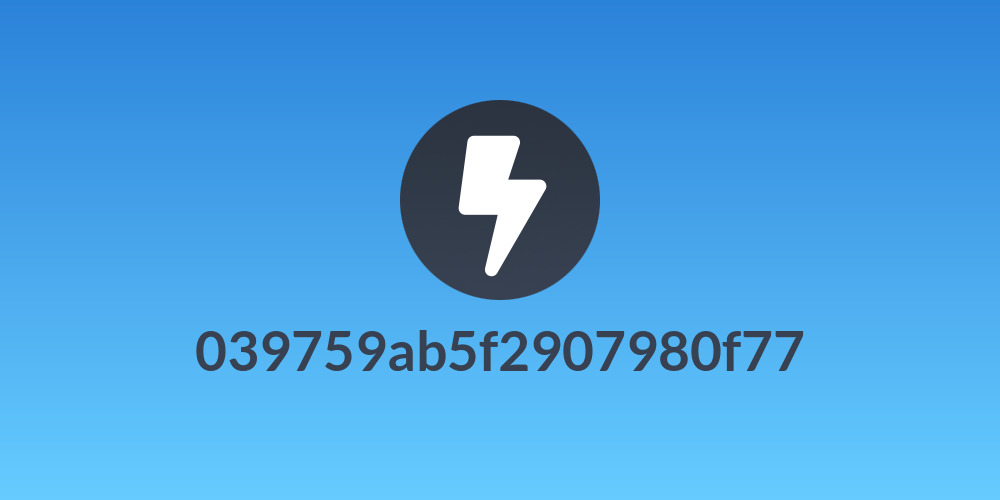 039759ab5f2907980f77