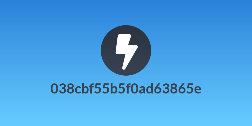 038cbf55b5f0ad63865e
