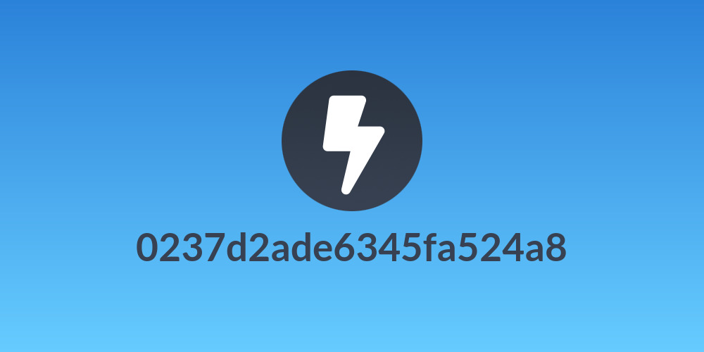 0237d2ade6345fa524a8