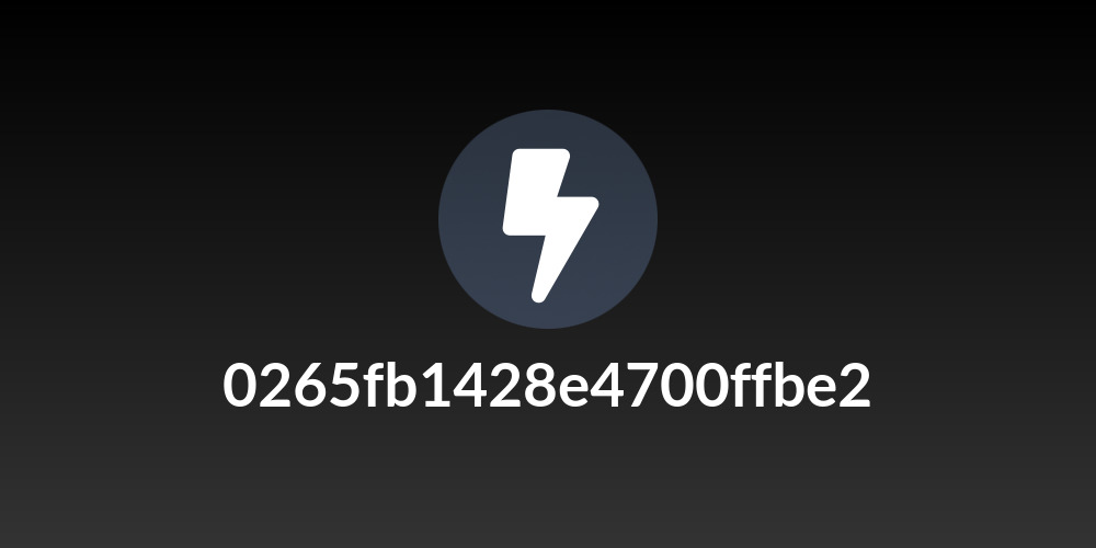 0265fb1428e4700ffbe2