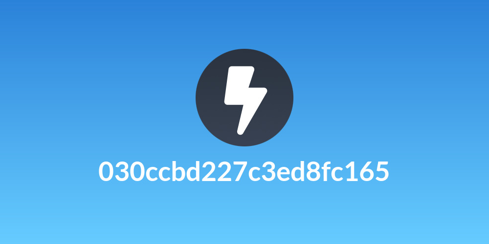 030ccbd227c3ed8fc165