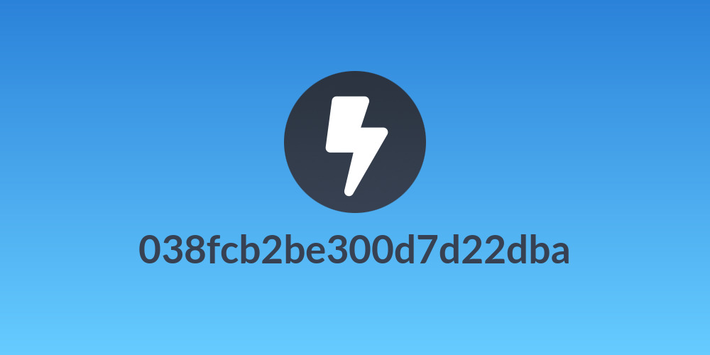 038fcb2be300d7d22dba
