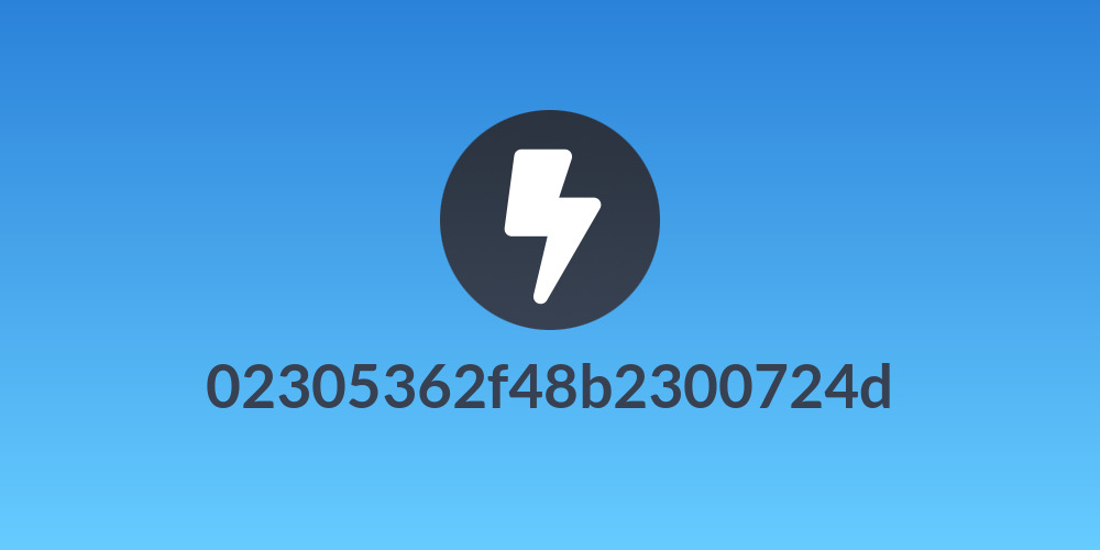 02305362f48b2300724d