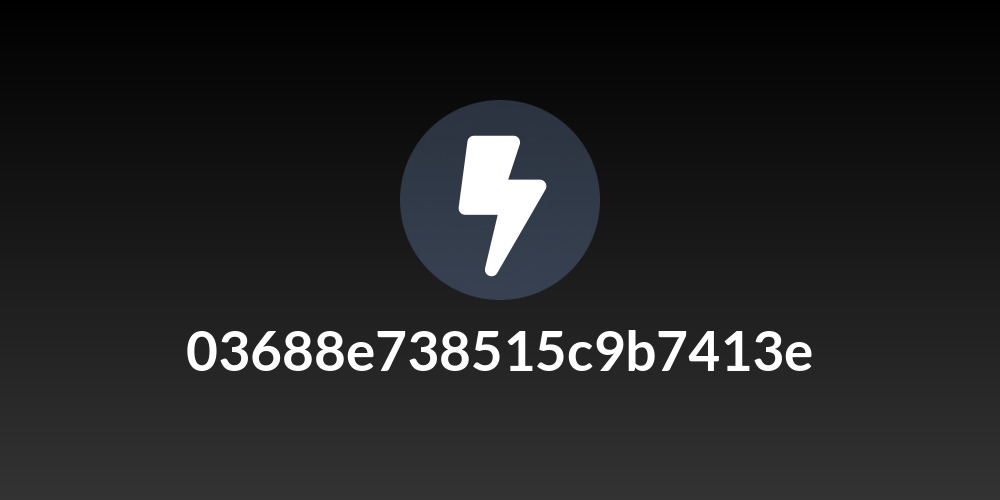 03688e738515c9b7413e
