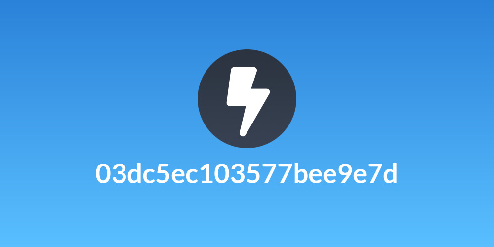 03dc5ec103577bee9e7d