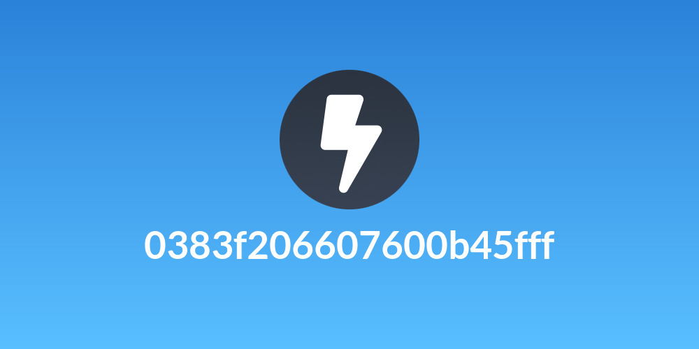 0383f206607600b45fff