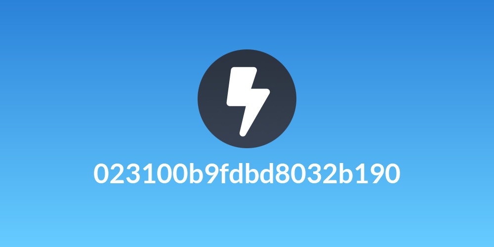 023100b9fdbd8032b190