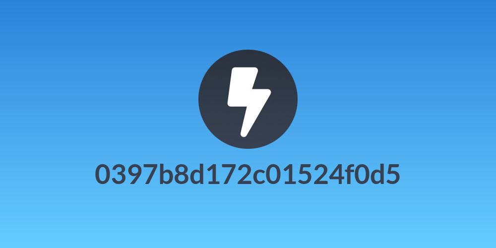 0397b8d172c01524f0d5