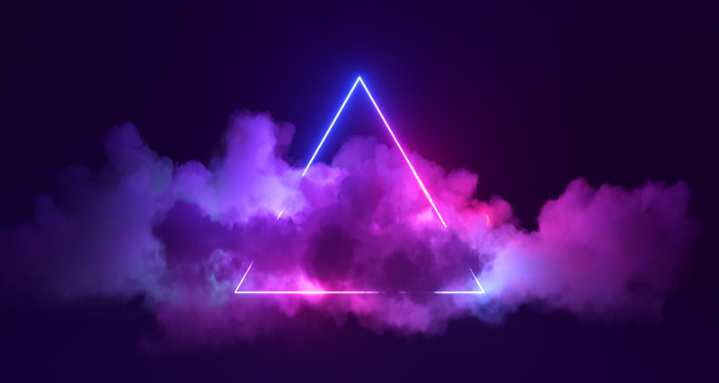 triangle shape over clouds