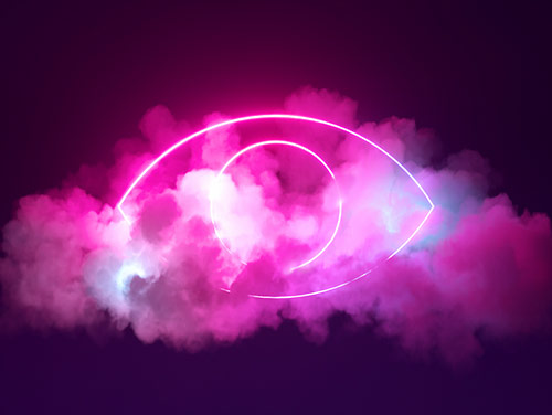 eye shape over clouds