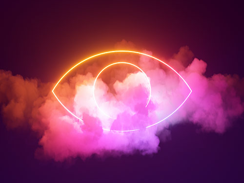 eye shape over clouds