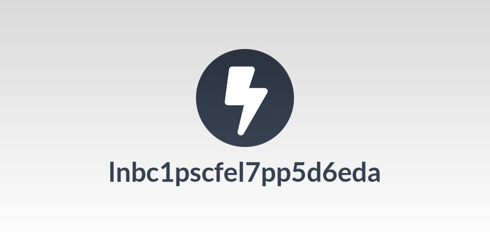 lnbc1pscfel7pp5d6eda