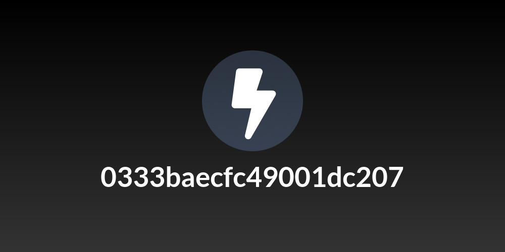 0333baecfc49001dc207