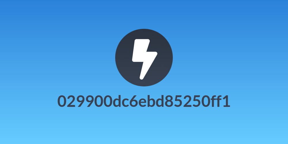 029900dc6ebd85250ff1