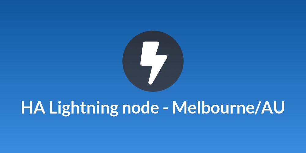 HA Lightning node - Melbourne/AU