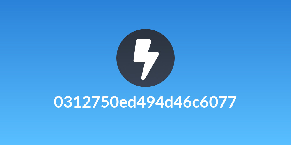 0312750ed494d46c6077