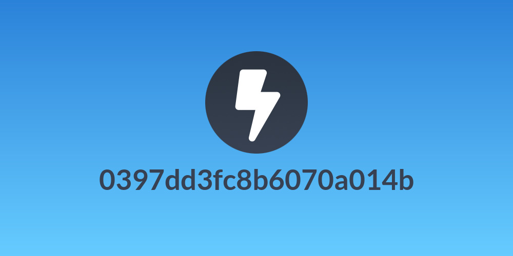 0397dd3fc8b6070a014b