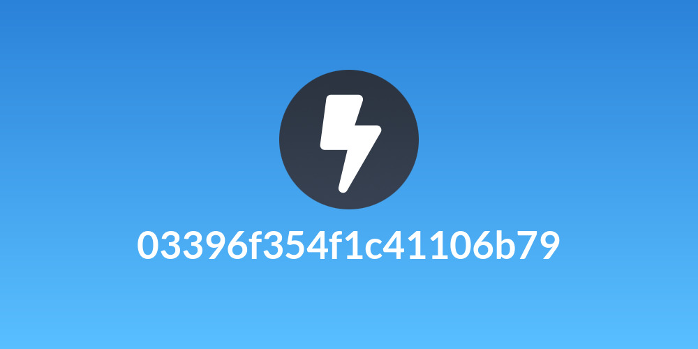 03396f354f1c41106b79