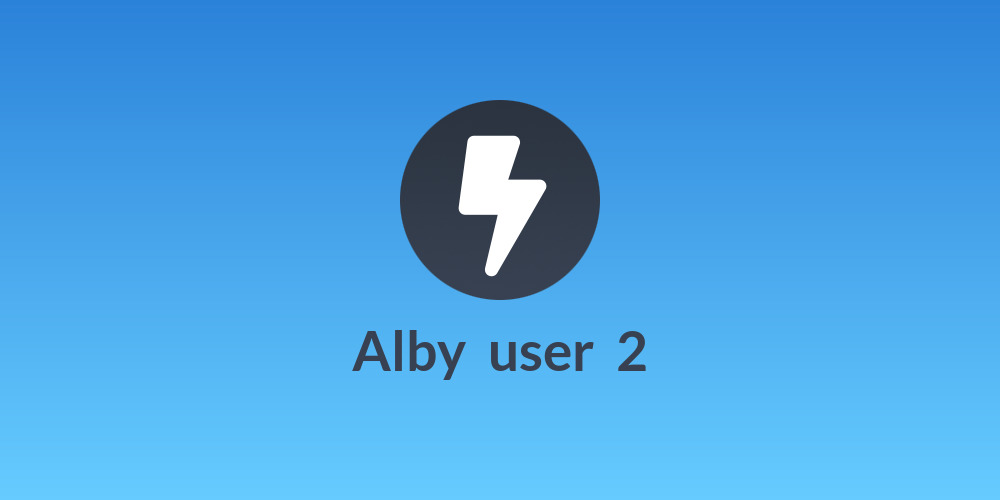 Alby 🐝 user ⚡ 2