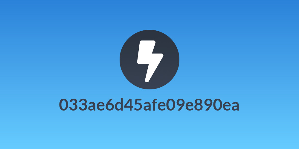 033ae6d45afe09e890ea